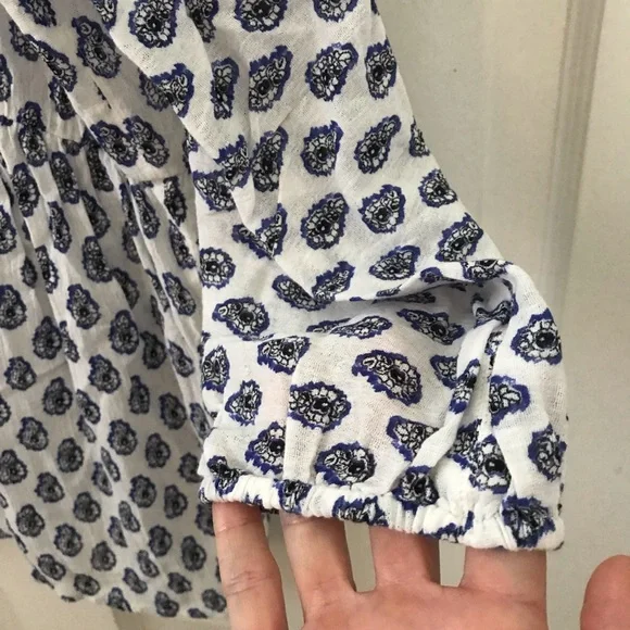 Soft Joie Ulyana gauze printed peasant blouse RUNS LARGE - Picture 5 of 13